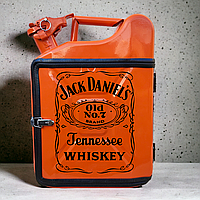 Мини Бар Канистра Портативный 10 л. «Jack Daniel's». Подарок на праздник. Подарочный набор для мужчины Оранжевый