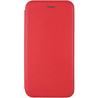 Кожаный чехол книжка с визитницей на Samsung Galaxy J7 (2016) красный / Чехол на Самсунг Галакси Джи 7 (2016)