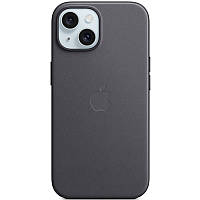 Силиконовый футляр с карабином для наушников iPhone 15 Plus черный / Чехол на Айфон 15 плюс
