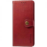 Кожаный чехол книжка с визитницей на Oppo A58 4G красный / Кожаный чехол книжка с визитницей на Оппо А58