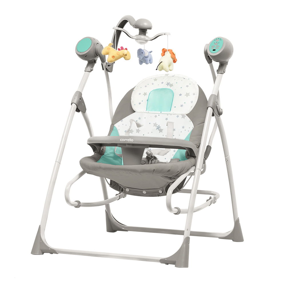 Дитячий музичний шезлонг, крісло-гойдалка зі столиком CARRELLO Nanny 3в1 CRL-0005 Azure Star