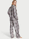 Фланелева Піжама Victoria's Secret Flannel Long Pajama Set, Сіра в клітку, фото 3