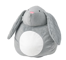 PEKHULT Плюшева іграшка, світлодіодний нічник, сірий кролик/на батарейках,19 см 504.700.03
