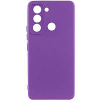 Матовый силиконовый чехол на TECNO Pop 5 LTE фиолетовый / Чехол на Техно поп 5 ЛТЕ