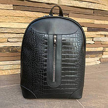 Великий жіночий рюкзак сумка трансформер під рептилію чорний, сумка-рюкзак жіноча 2 в 1