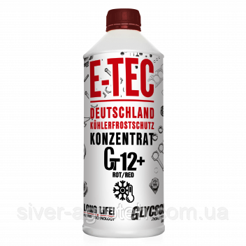 Антифриз G12+ (концентрат, 1,5 л, червоний) Ct12+ Clycsol (E-TEC)