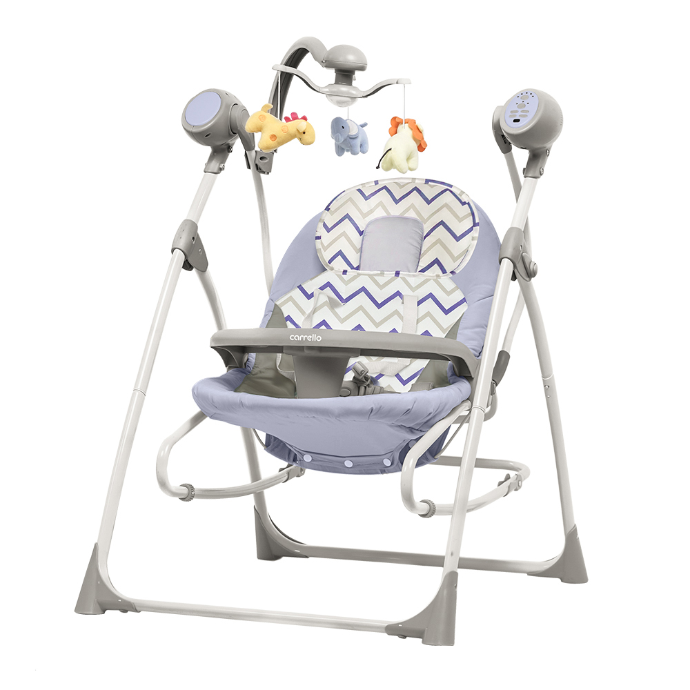 Дитячий музичний шезлонг, крісло-гойдалка зі столиком CARRELLO Nanny 3в1 CRL-0005 Purple Line