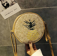 Жіноча солом'яна сумочка міні сумка, фото 3