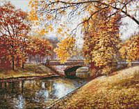 Алмазна мозаїка на підрамнику Осенний пейзаж ©Сергей Лобач Ідейка 40х50 см AMO7343