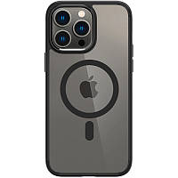 Силиконовый полупрозрачный чехол с MagSafe на iPhone 13 Pro черный / Чехол на Айфон 13 Про