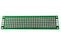 Плата односторонняя макетная 2cmX8cmX1,6mm шаг 2,54мм маска двусторон.