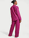 Фланелева Піжама Victoria's Secret Flannel Long PJ Set, Малинова в клітку, фото 2