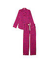 Фланелева Піжама Victoria's Secret Flannel Long PJ Set, Малинова в клітку, фото 3