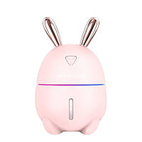 Увлажнитель воздуха детский Humidifier Rabbit LED 2в1 и ароматизатор c подсветкой, Зайчик Розовый