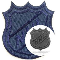 Термоаплікації шеврон 7,0 х 6,3 см "NHL"  чорна, темно синя