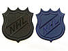 Термоаплікації шеврон 7,0 х 6,3 см "NHL" чорна, темно синя, фото 3