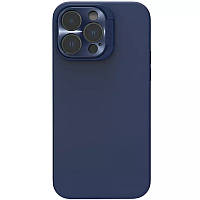 Силиконовый чехол с функцией подставки на iPhone 15 Pro синий / Чехол на Айфон 15 про