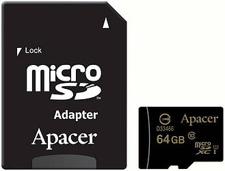 MicroSDXC (UHS-1) Apacer 64Gb class 10 (adapter SD)
