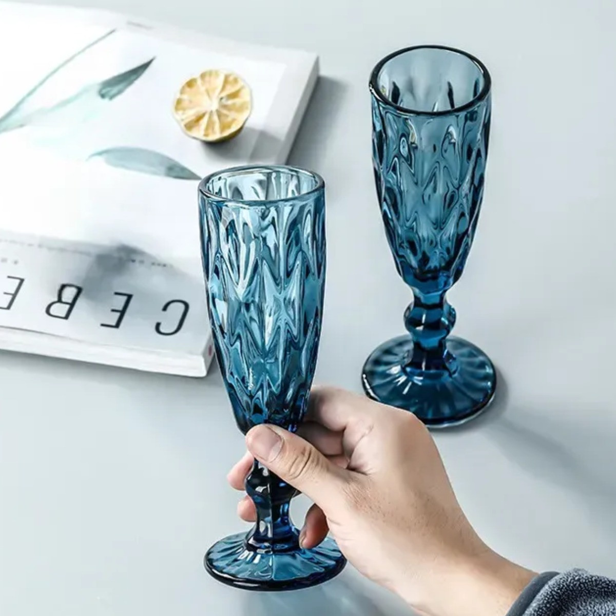 Набір келихів для шампанського A-PLUS 150 мл 6 шт (9007/2805 DL) Blue