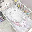 Кокон гніздечко для дитини, розмір 90х65 см, поплін, Універсальний рожевий топ, фото 2