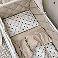 Комплект постільної дитячої білизни для ліжечка Baby Mix Сіро-бежеві серця топ, фото 4
