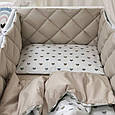 Комплект постільної дитячої білизни для ліжечка Baby Mix Сіро-бежеві серця топ, фото 6