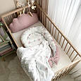 Кокон гніздо для новонароджених для сну, розмір 90х65 см, "Nordic" Гортензія пудра топ, фото 3