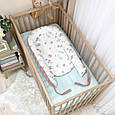 Кокон гніздо для новонароджених для сну, розмір 90х65 см, "Nordic" Гортензія пудра топ, фото 6