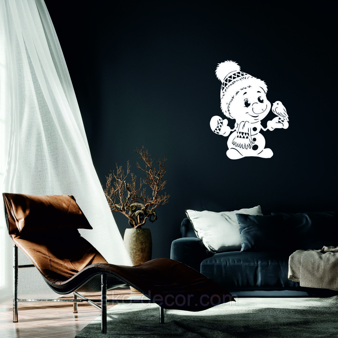 Декоративне настінне Панно «Сніговик», Декор на стену, фото 1