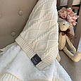 Плед дитяча ковдра, розмір 80х100 см, WellSoft Ромби-коси молочний топ, фото 5