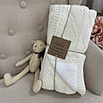 Плед дитяча ковдра, розмір 80х100 см, WellSoft Ромби-коси молочний топ, фото 6