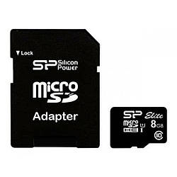 MicroSDHC (UHS-1) SiliconPower Elite 8Gb class 10 (adapter SD)