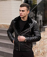 Зимова шкіряна куртка Black