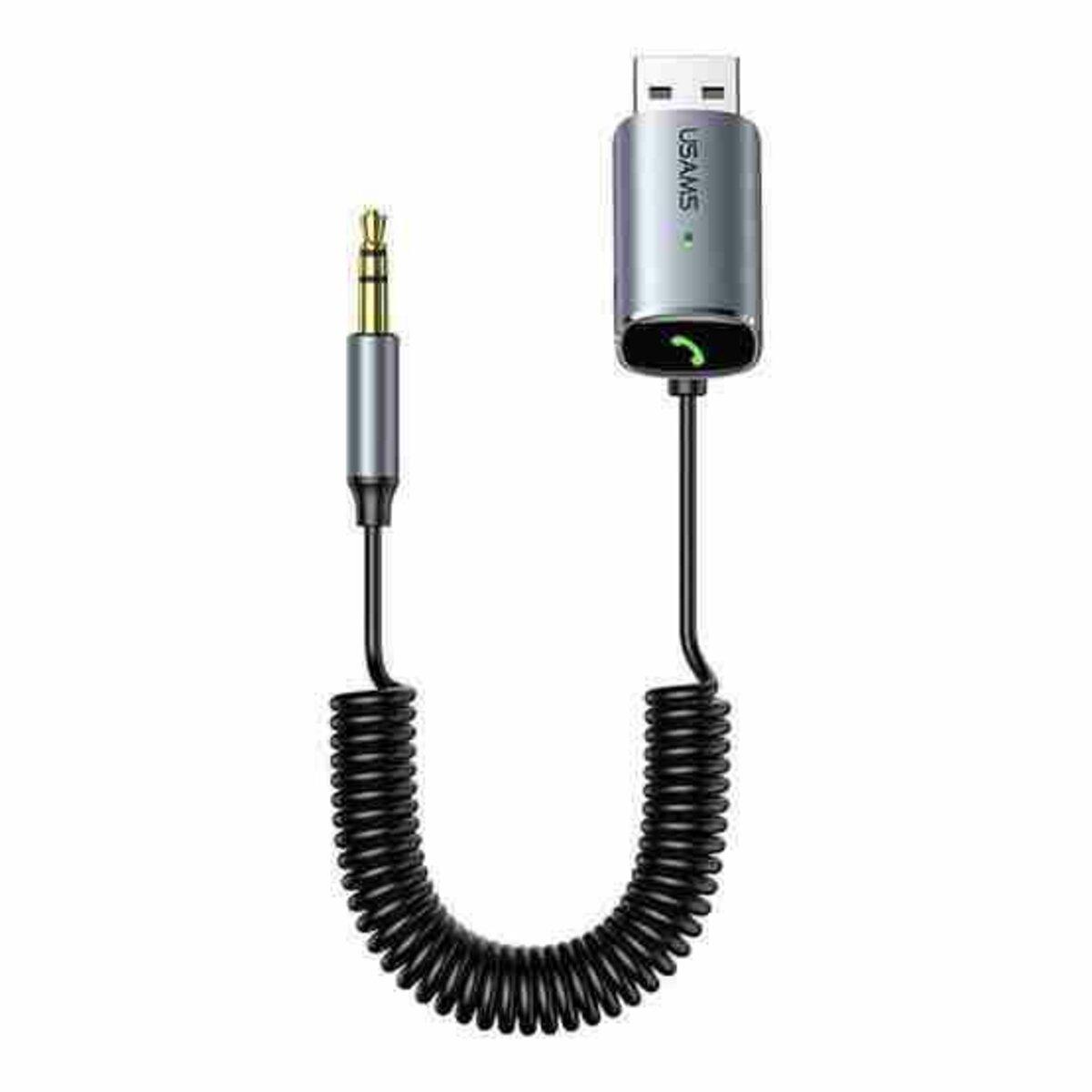 Bluetooth ресивер Usams US-SJ504 Aluminum Alloy Car Wireless Audio Receiver Silver