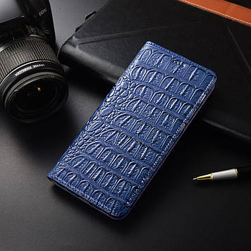 Чохол для HTC U23 Pro 5G книжка з підставкою візитницею ШКІРЯНИЙ протиударний магнітний "LUXON" Синій
