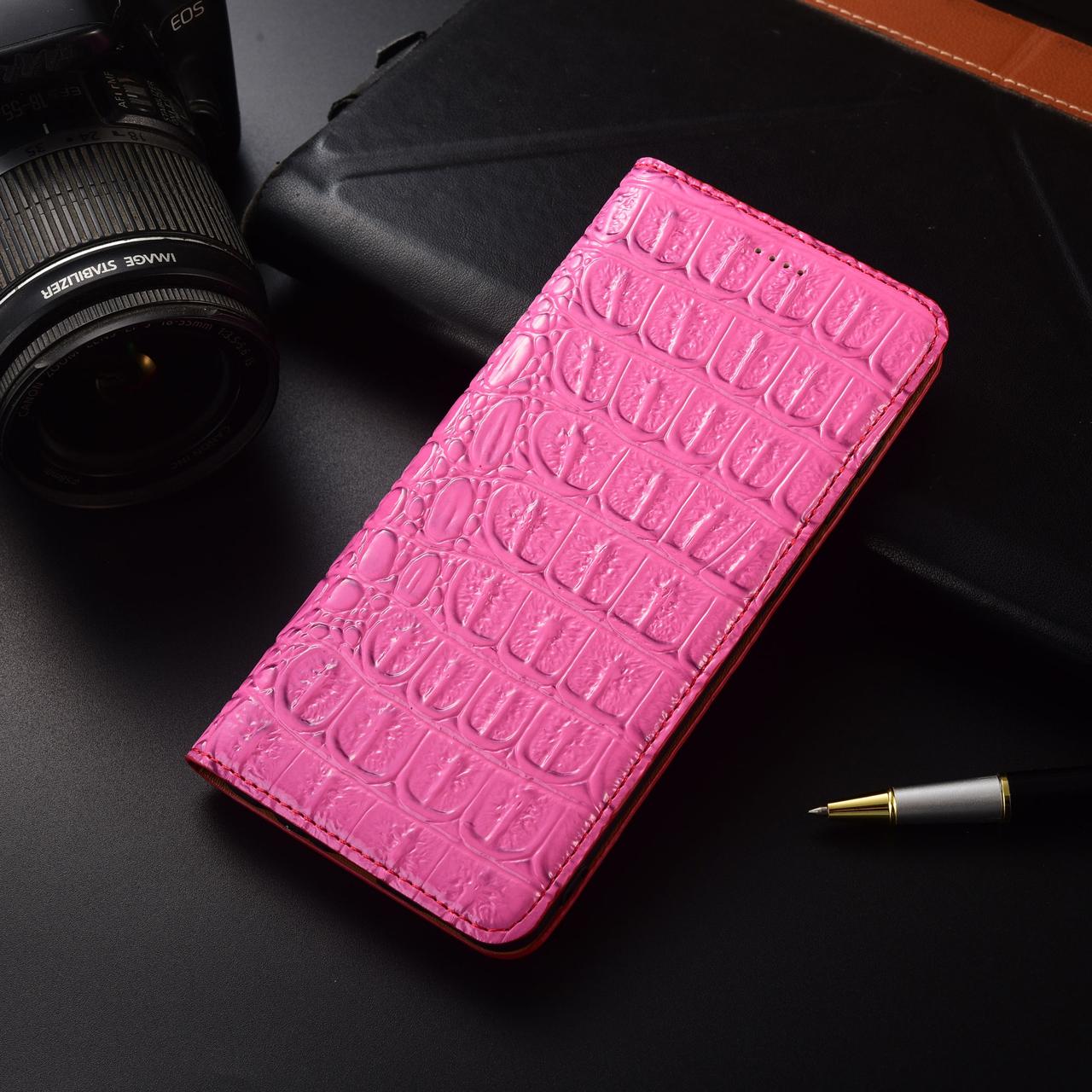 Чохол для HTC U23 Pro 5G книжка з підставкою візитницею ШКІРЯНИЙ протиударний магнітний "LUXON" Рожевий