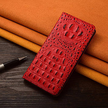 Чохол для HTC U23 Pro 5G книжка з НАТУРАЛЬНОЇ ПРЕМІУМ ШКІРИ із підставкою протиударний магнітний 3D "CROCOHEAD" "Холика крокодила"
