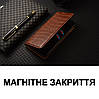 Чохол для HTC U23 Pro 5G книжка з НАТУРАЛЬНОЇ ШКІРИ із підставкою візитницею протиударний магнітний "LUXOR" Чорний, фото 6