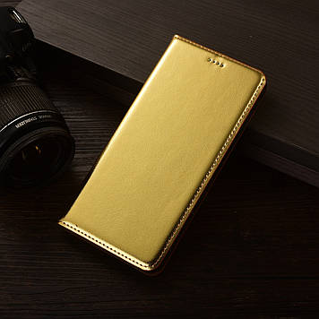 Чохол для HTC U23 Pro 5G книжка з підставкою візитницею ШКІРЯНИЙ протиударний магнітний "VERSANO" Золотий