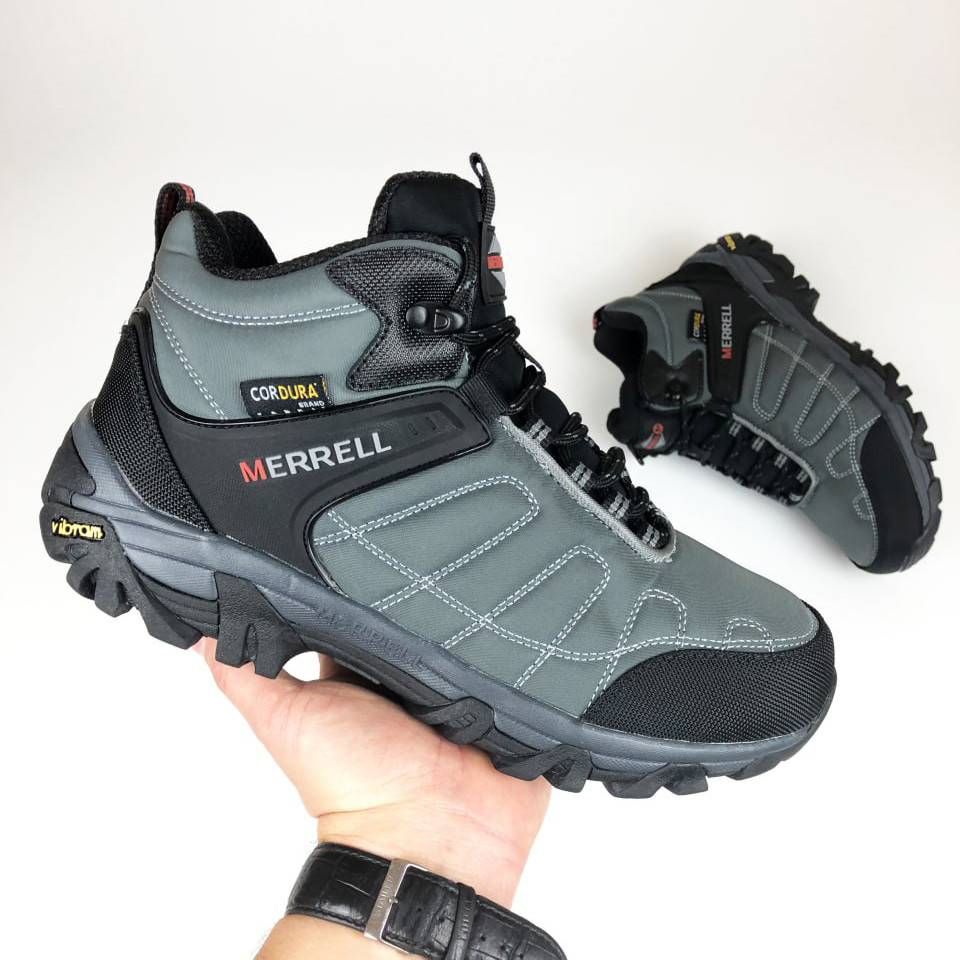 Чоловічі зимові кросівки Merrell Moc II повсякденні утеплені з хутром чорні