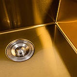 Мийка кухонна з неіржавкої сталі Platinum Handmade 50*50 золото, фото 4