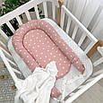 Кокон гніздо для немовлят Baby Design Зірки на пудрі топ, фото 6