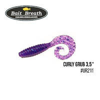 Приманка Bait Breath Curly Grub 3,5" (10шт) - #Ur211 Electric Blue Shad