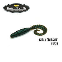 Приманка Bait Breath Curly Grub 3,5" (10шт) - #Ur28 Motoroil/green