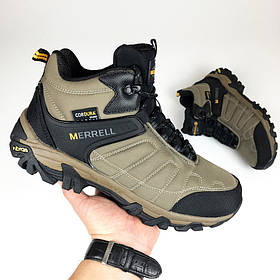 Чоловічі зимові кросівки Merrell Moc II стильні утеплені на хутрі бежевий