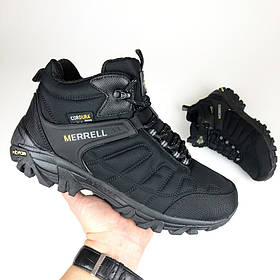 Чоловічі зимові кросівки Merrell Moc II молодіжні утеплені на хутрі чорні