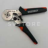 Кримпер Wozobuy Чотиригранна саморегулююча тріскачка для обтиску наконечників + 1200 шт наконечників, фото 4