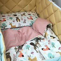 Комплект постельного детского белья для кроватки Baby Mix Лесные звери терракот топ