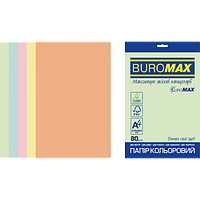 Набір кольорового паперу PASTEL, EUROMAX, А4, 80г/м2 (5х50/250арк.)