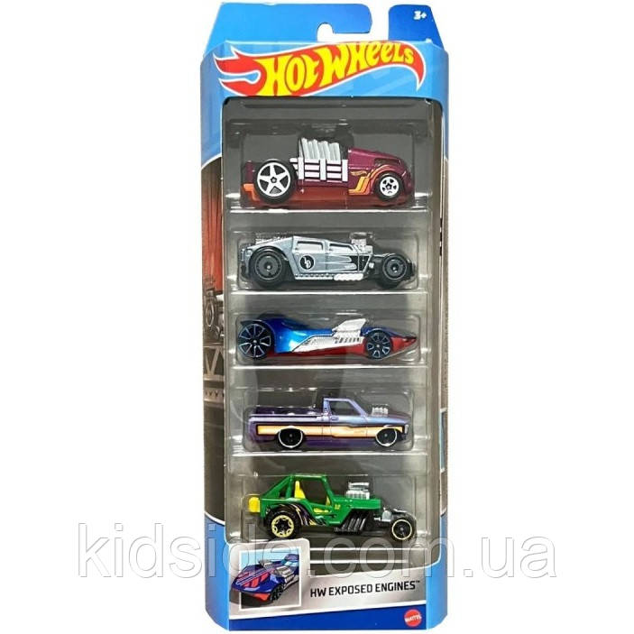 Hot Wheels HW Exposed Engines HLY79 Набір машинок Хот Вілс 5 шт